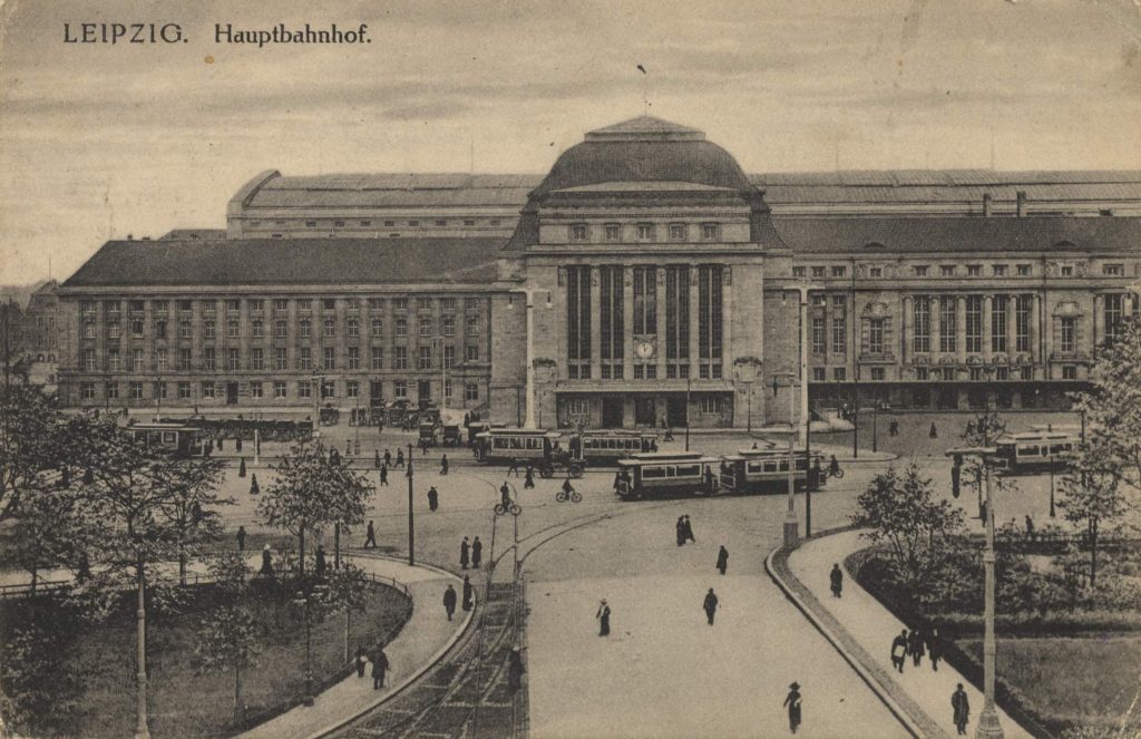 Alte Ansichtskarte vom Hauptbahnhof, 1914