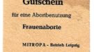 Gutschein f. Abortbenutzung MITROPA 1972