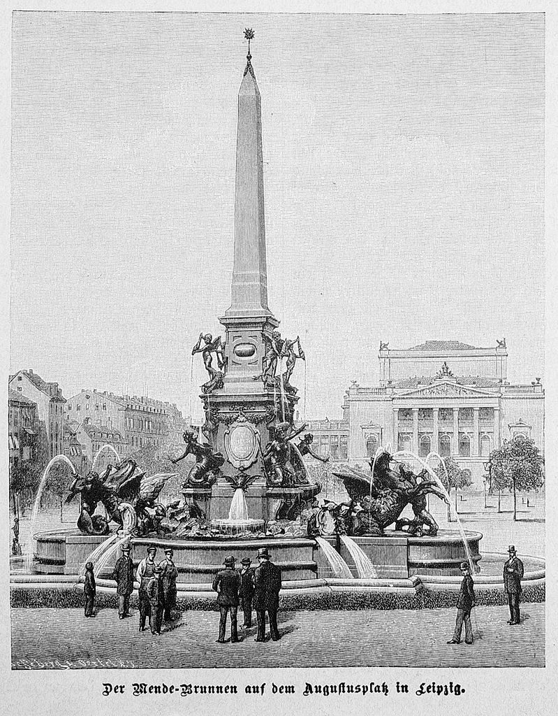 Der Mende-Brunnen auf dem Augustusplatz (1887)