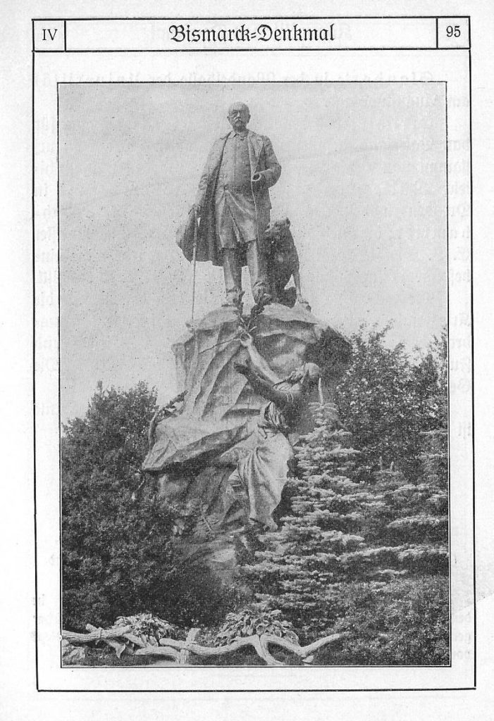 Bismarck-Denkmal im Johannapark (Kulturpark Clara-Zetkin) an der Karl-Tauchnitz-Str. Ecke Marschnerstr. Max Eschner, Leipzigs Denkmäler, Otto Wigand 1910