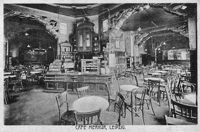 Cafè Merkur in Leipzig, um 1920