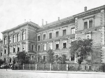 Das König-Albert-Gymnasium in der Parthenstraße in Leipzig im Jahr 1912