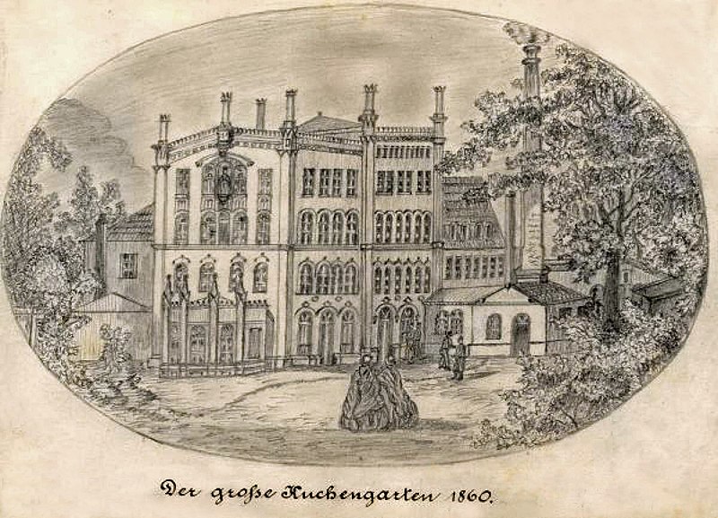 Der Große Kuchengarten in Leipzig 1860
