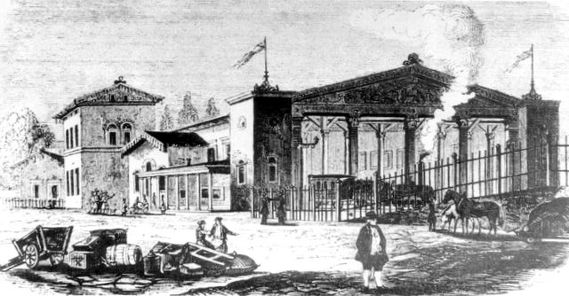 Der Magdeburger Bahnhof in Leipzig, 1844