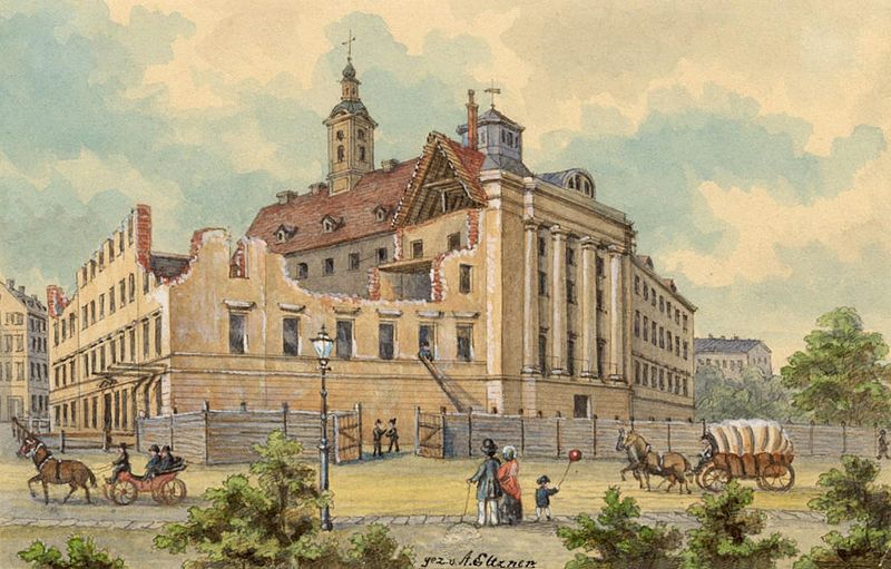 Der Abbruch des Georgenhauses in Leipzig 1871