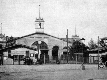 Dresdner Bahnhof in Leipzig, um 1860