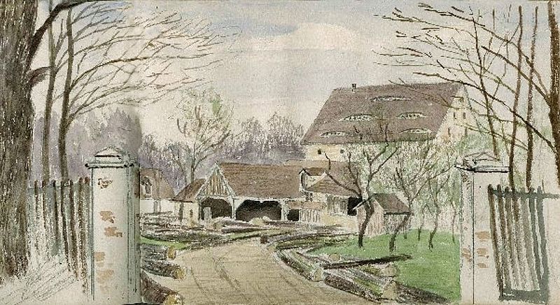 Die Connewitzer Mühle von der Rückseite (Wasserseite), Georg Heinrich Drescher 1890