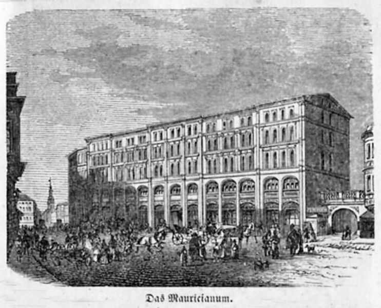 Das Mauricianum in der Grimmaischen Straße in Leipzig (um 1850)