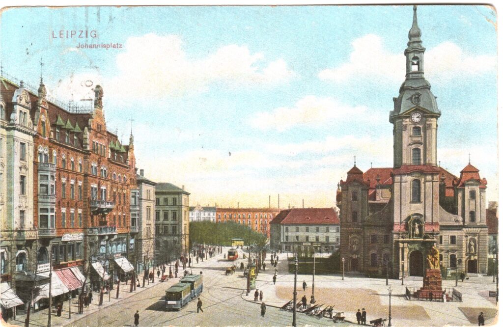 Leipzig-Johannisplatz, Ansichtskarte von 1910