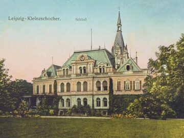 Das Schloss Kleinzschocher von der Parkseite um 1915