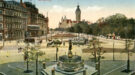 Leipzig: Rossplatz mit Blick nach dem neuen Rathaus, Ansichtskarte von 1922, Public Domain