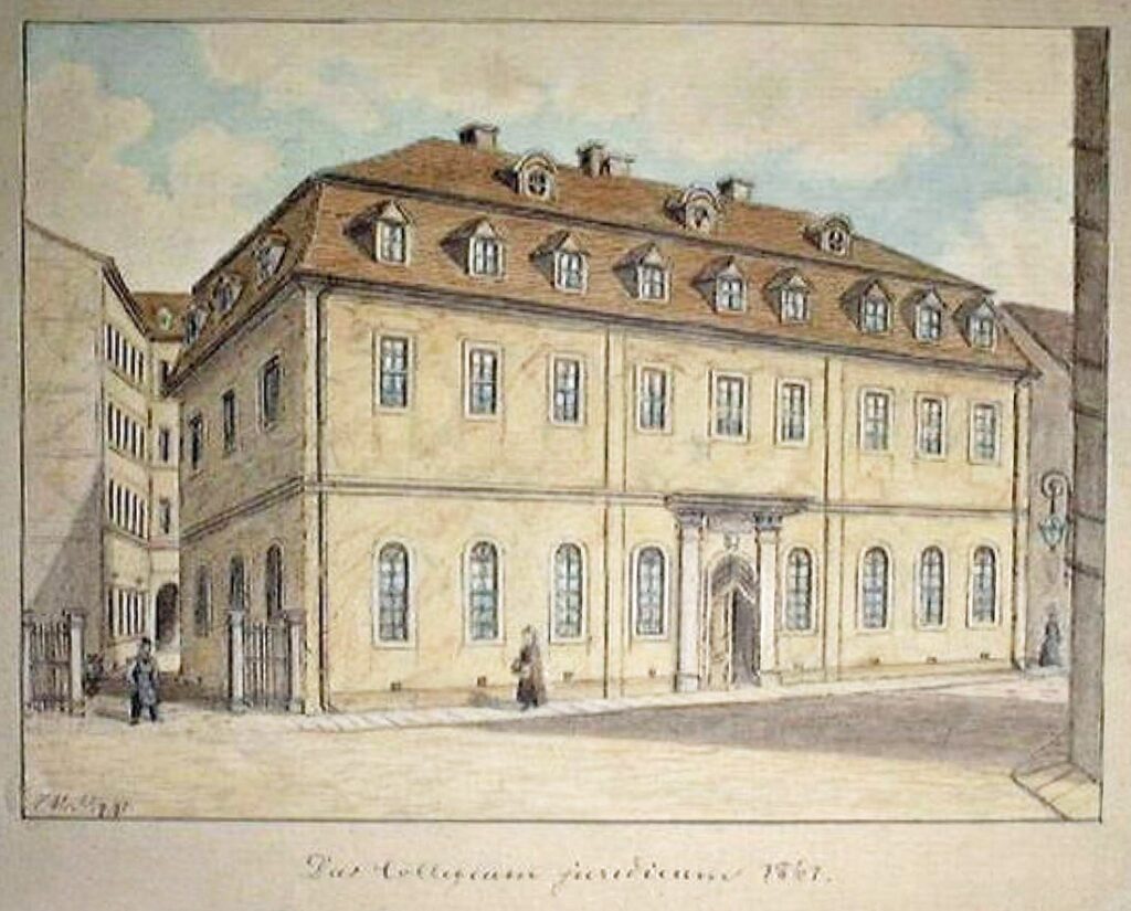 Das Collegium Juridicum (Hommel-Bau an der Schlossgasse), 1861 / Public Domain