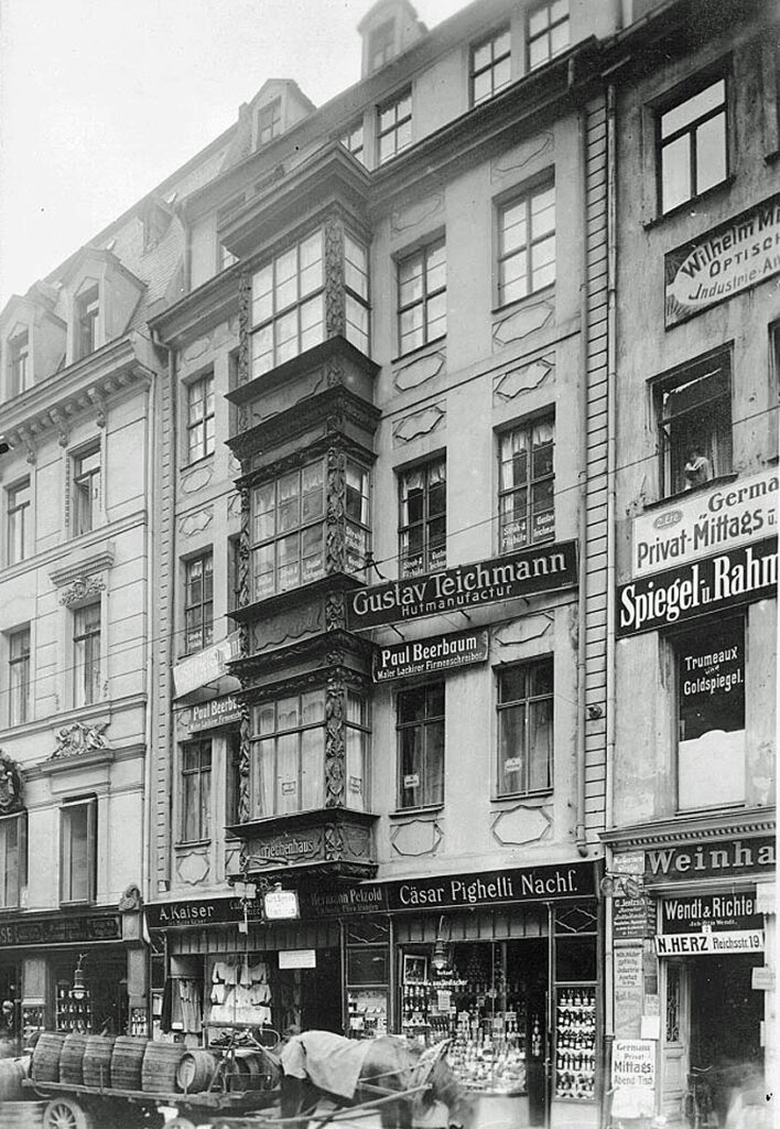 Griechenhaus Leipzig, Katharinenstraße 4, um 1900 / Public Domain