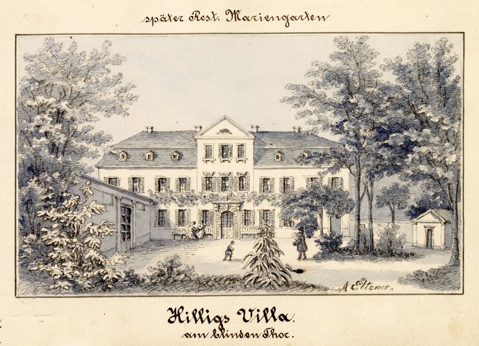 Hilligs Villa (später Mariengarten) vor 1867 / Public Domain