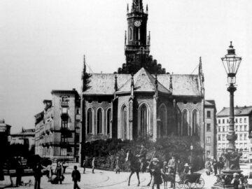 Ostansicht der Alten Trinitatiskirche in Leipzig um 1890 / Public Domain