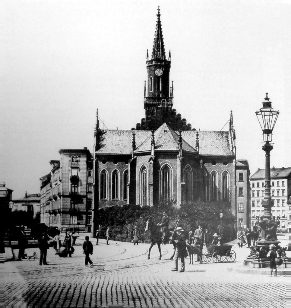 Ostansicht der Alten Trinitatiskirche in Leipzig um 1890 / Public Domain