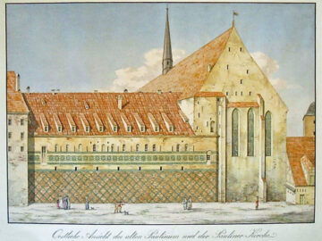 Das ehemalige Klostergebäude mit der Paulinerkirche um 1800 / Public Domain