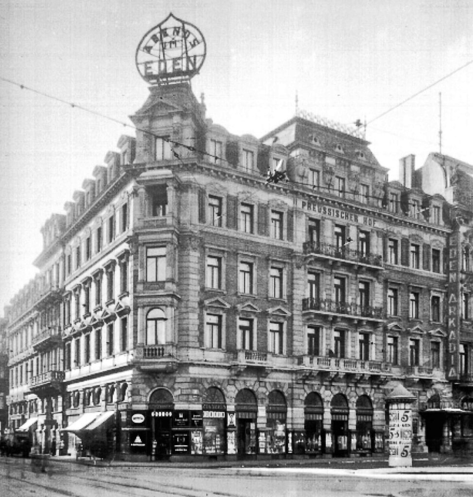 Das Hotel Preußischer Hof in Leipzig um 1917 / Public Domain