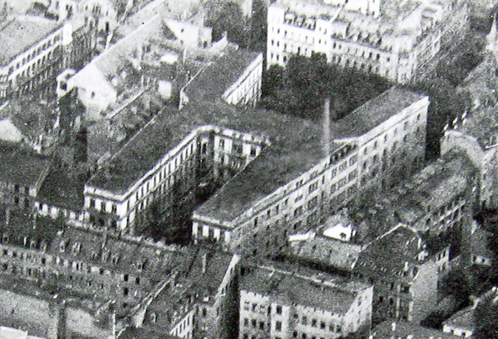  Thiemes Hof in einer Luftaufnahme von ca. 1930 (Ausschnitt) / Public Domain