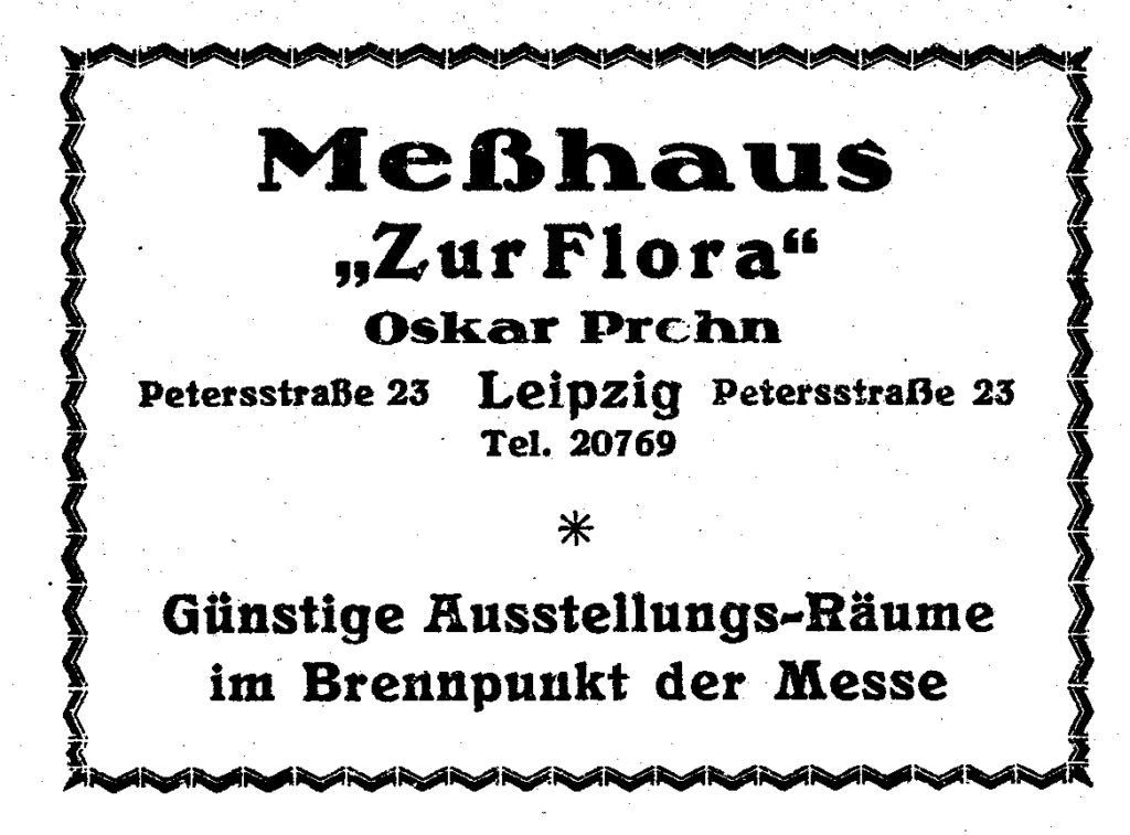 Werbung Messhaus Zur Flora