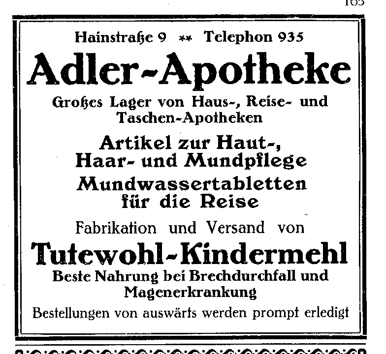 Alte Werbung, undatiert / Scan altes-leipzig.net